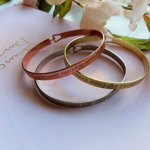 Positive Thoughts Bangles -Set of Three